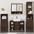 Ensemble de meubles de salle de bain 4 pcs chêne marron