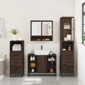 Ensemble de meubles de salle de bain 4 pcs chêne marron