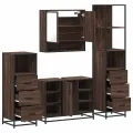 Ensemble de meubles de salle de bain 4 pcs chêne marron