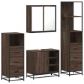 Ensemble de meubles de salle de bain 4 pcs chêne marron