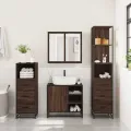 Ensemble de meubles de salle de bain 4 pcs chêne marron