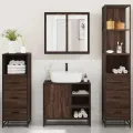 Ensemble de meubles de salle de bain 4 pcs chêne marron