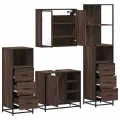 Ensemble de meubles de salle de bain 4 pcs chêne marron