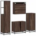 Ensemble de meubles de salle de bain 4 pcs chêne marron