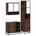 Ensemble de meubles de salle de bain 3 pcs Chêne marron