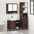 Ensemble de meubles de salle de bain 3 pcs Chêne marron