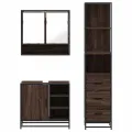 Ensemble de meubles de salle de bain 3 pcs Chêne marron