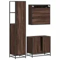 Ensemble de meubles de salle de bain 3 pcs Chêne marron