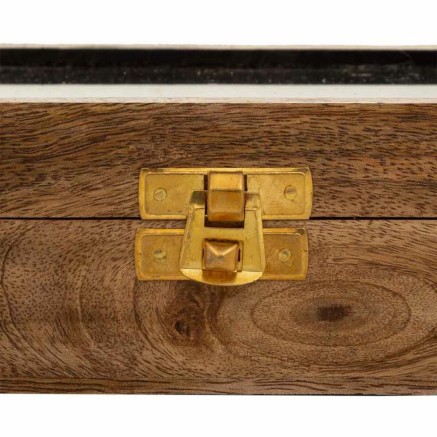 Figurensatz Alexandra House Living Braun Holz Glas Messing Sand 10 x 5 2