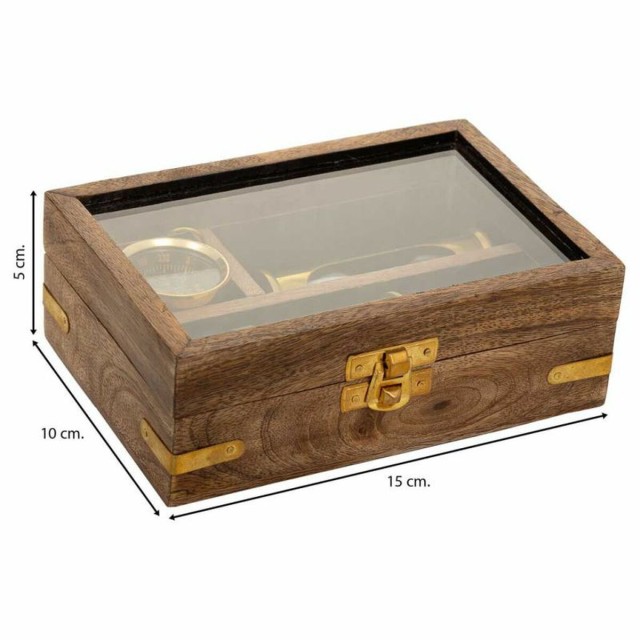 Ensemble de Figurines Alexandra House Living Marron Bois verre Laiton