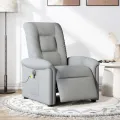 Fauteuil de massage inclinable électrique gris clair tissu
