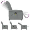 Fauteuil de massage inclinable électrique gris clair tissu