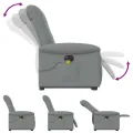 Fauteuil inclinable de massage électrique Gris clair Tissu