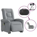 Fauteuil inclinable de massage électrique Gris clair Tissu
