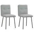 Chaises à manger lot de 2 Gris clair Velours