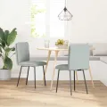 Chaises à manger lot de 2 Gris clair Velours