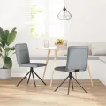 Chaises à manger lot de 2 gris clair tissu