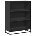 Bibliothèque noir 80,5x35x107,5 cm bois d'ingénierie