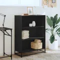 Bibliothèque noir 80,5x35x107,5 cm bois d'ingénierie