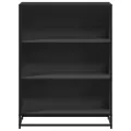 Bibliothèque noir 80,5x35x107,5 cm bois d'ingénierie