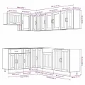 Ensemble d'armoires de cuisine 11 pcs Lucca bois d'ingénierie