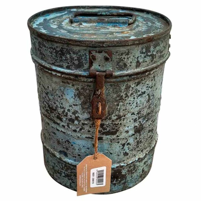 Decorative canister Alexandra House Living Blue Iron Traditional style