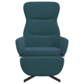 Chaise de relaxation avec repose-pied Bleu Velours