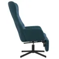 Chaise de relaxation avec repose-pied Bleu Velours