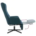 Chaise de relaxation avec repose-pied Bleu Velours