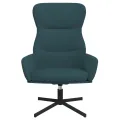 Chaise de relaxation avec tabouret Bleu Velours
