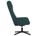 Chaise de relaxation avec tabouret Bleu Velours
