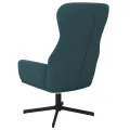 Chaise de relaxation avec tabouret Bleu Velours