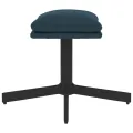Chaise de relaxation avec tabouret Bleu Velours