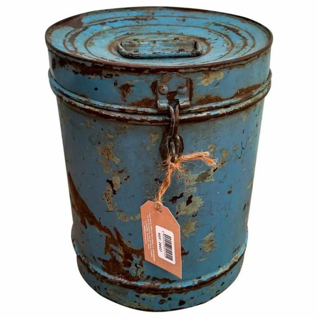 Decorative canister Alexandra House Living Blue Iron Traditional style