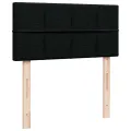 Cadre de lit ottoman avec matelas noir 90x200 cm tissu