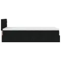 Cadre de lit ottoman avec matelas noir 90x200 cm tissu