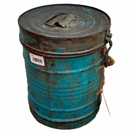 Decorative canister Alexandra House Living Blue Iron Traditional style