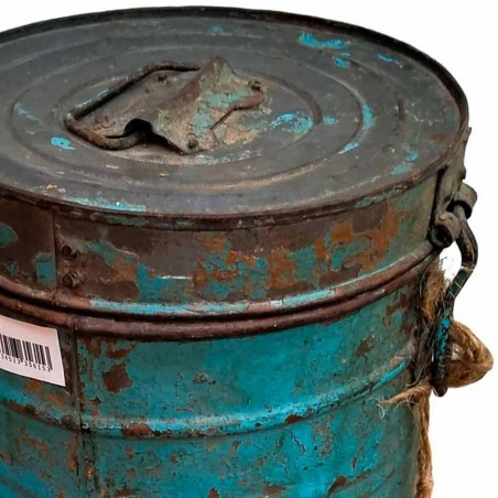 Decorative canister Alexandra House Living Blue Iron Traditional style