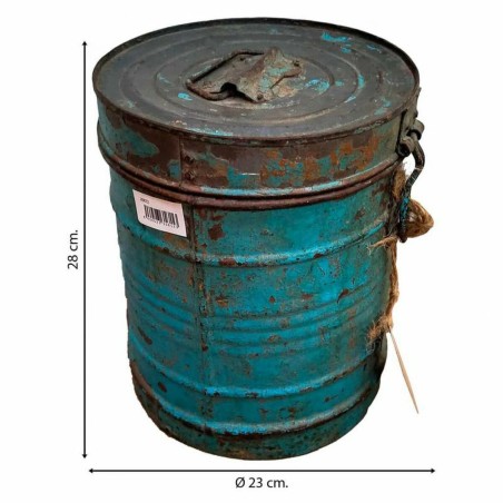 Decorative canister Alexandra House Living Blue Iron Traditional style