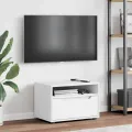Meuble TV VISNES blanc 60x40x38 cm bois d'ingénierie