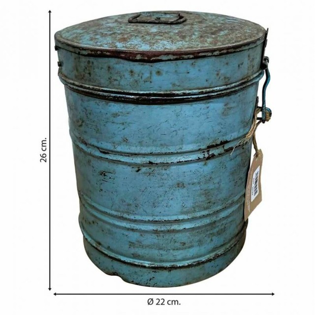 Decorative canister Alexandra House Living Blue Iron Traditional style