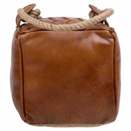 Deurstopper Alexandra House Living Katoen Leer 20 x 20 x 20 cm Bruin