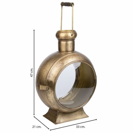 Candelero Alexandra House Living Dorado Metal Vidrio Hierro 21 x 47 x