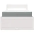 Lit avec tiroirs et matelas blanc 90x190 cm bois massif de pin