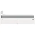 Lit avec tiroirs et matelas blanc 90x190 cm bois massif de pin