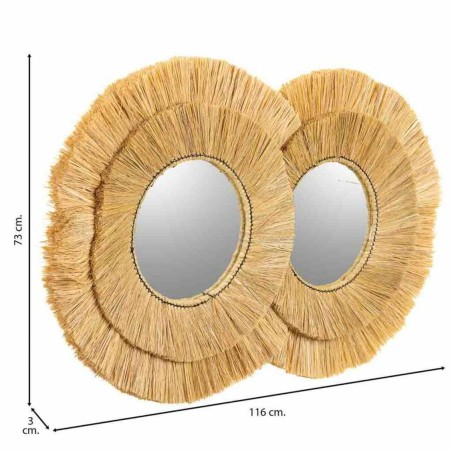 Wall mirror Alexandra House Living Brown 73 x 3 x 116 cm Circle