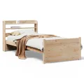 Cadre de lit avec tête de lit sans matelas 75x190 cm