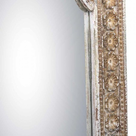 Espejo de pared Alexandra House Living Blanco Gris 4 x 90 x 60 cm Rect