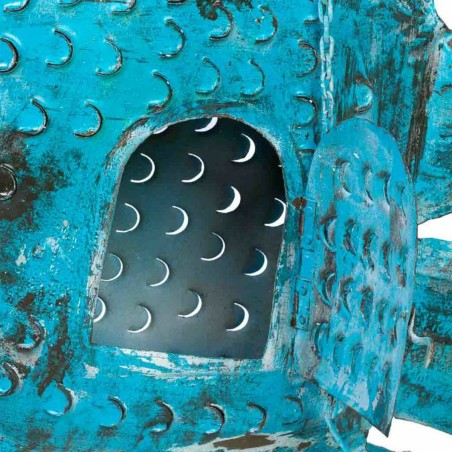 Candleholder Alexandra House Living Blue Mango wood 10 x 80 x 105 cm F