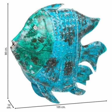 Portacandele Alexandra House Living Azzurro Legno di mango 10 x 80 x 1